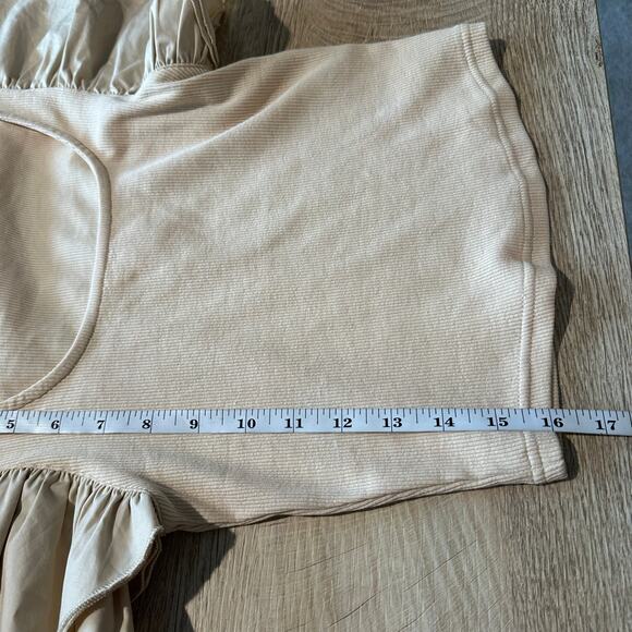 Miou Muse Ribbed Flutter Sleeve Top Blouse M - Picture 7 of 7